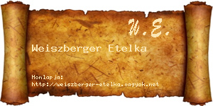 Weiszberger Etelka névjegykártya